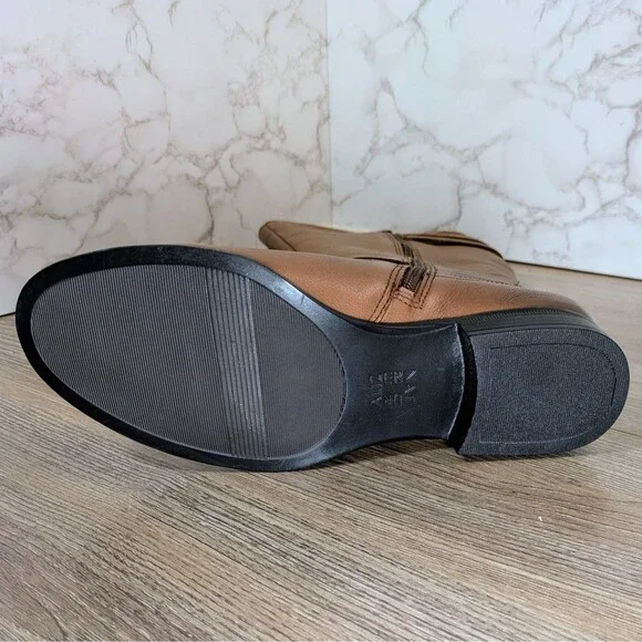 Women's Tan Leather Knee-High Boots - Picture 8 of 10